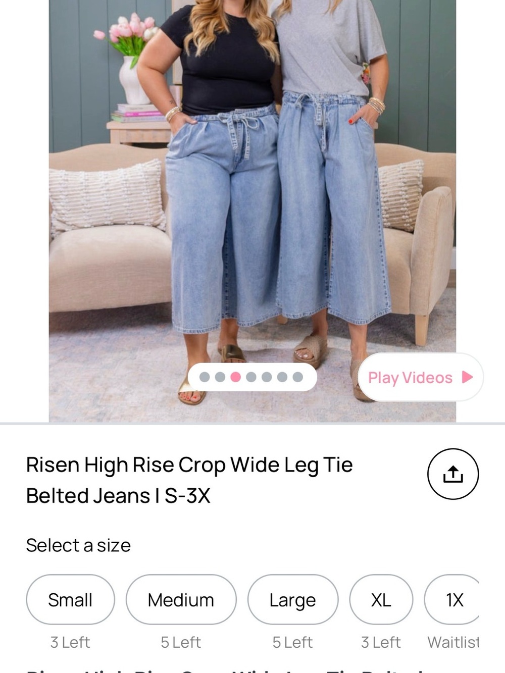 Risen High-Rise Crop Wide-Leg Tie-Belt Jeans - Light Blue